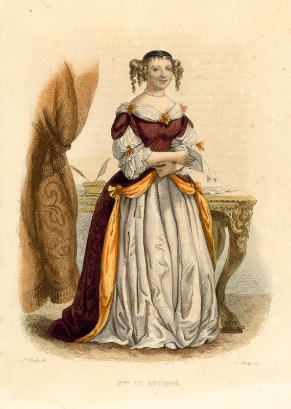 La Marquise de Sevigne (színes metszet) alkotó: French School