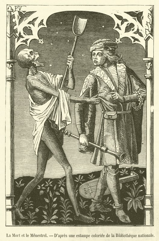 Death and the Minstrel (metszet) alkotó: French School