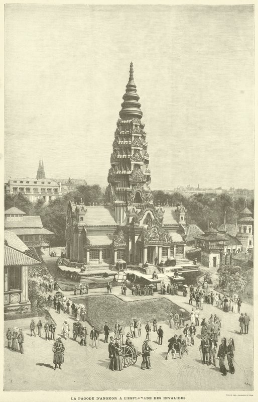Az Angkor Pagoda az Esplanade des Invalidesnél (metszet) alkotó: French School