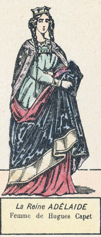 Adelaide királynő, Hugues Capet felesége (színes metszet) alkotó: French School