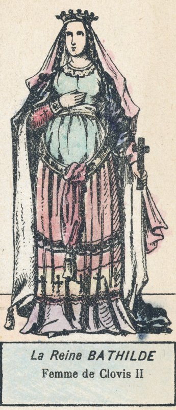 Bathilde királynő, II. Clovis felesége (színes metszet) alkotó: French School