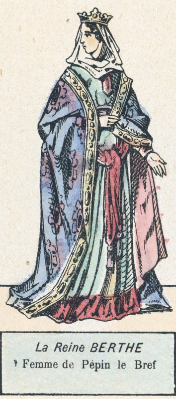 Bertha királynő, Pepin le Bref felesége (színes metszet) alkotó: French School