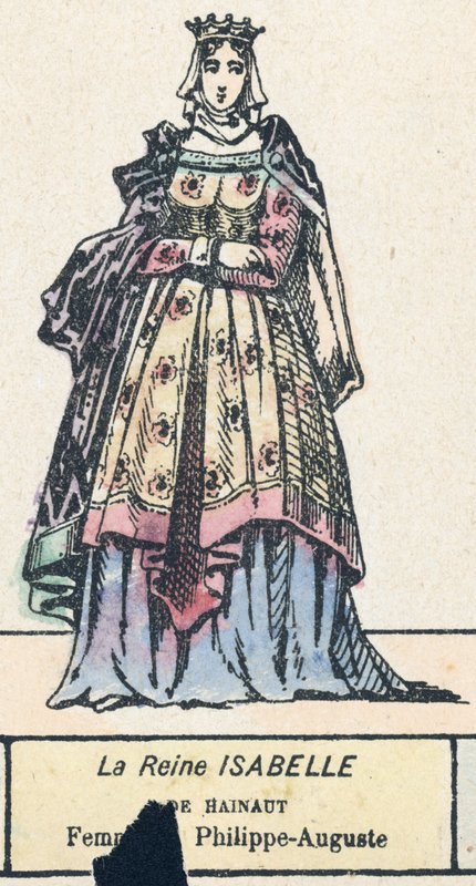 Hainaut-i Izabella királynő, Philippe-Auguste felesége (színes metszet) alkotó: French School