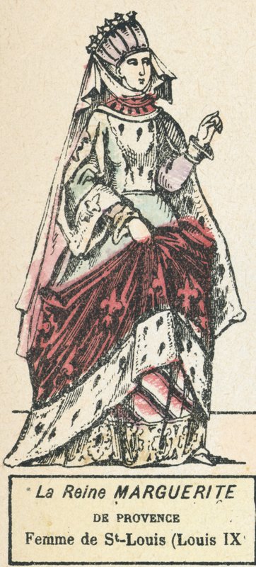 Marguerite Provence-i királynő, Szent Lajos felesége (IX. Lajos) (színes metszet) alkotó: French School