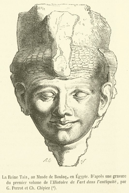 Taia királynő, a Boulaq Múzeumban, Egyiptomban (metszet) alkotó: French School