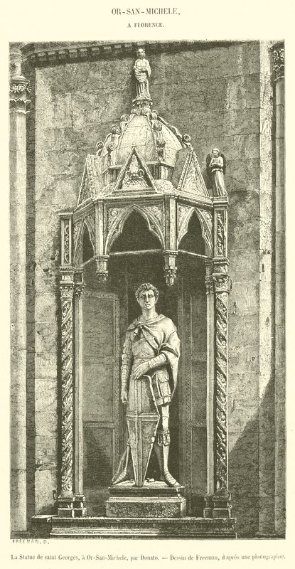 Szent György-szobor, Or-San-Michele-ben (metszet) alkotó: French School