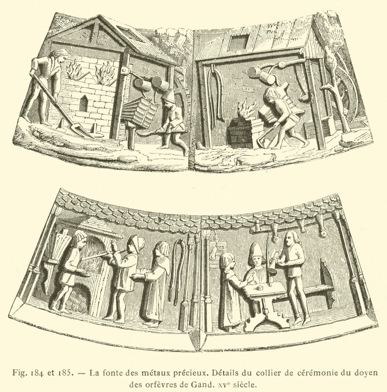 Nemesfémek olvasztása (gravírozás) alkotó: French School
