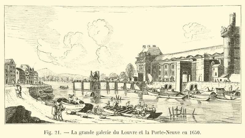 A Louvre és a Porte-Neuve nagy galériája 1650-ben alkotó: French School