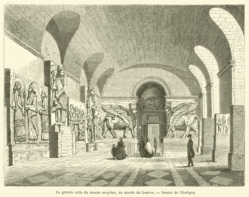 Az Asszír Múzeum nagyterme, a Louvre múzeumban alkotó: French School
