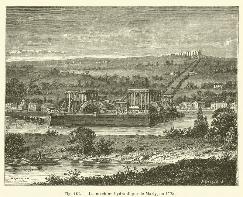 Marly hidraulikus gépe, 1725-ben (metszet) alkotó: French School