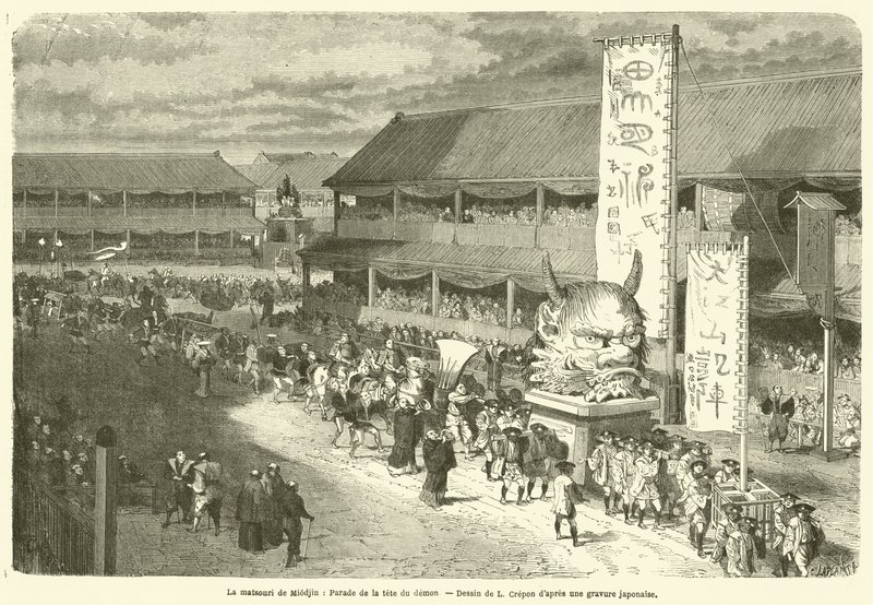Miodjin Matsourija, A démonfej felvonulása (metszet) alkotó: French School
