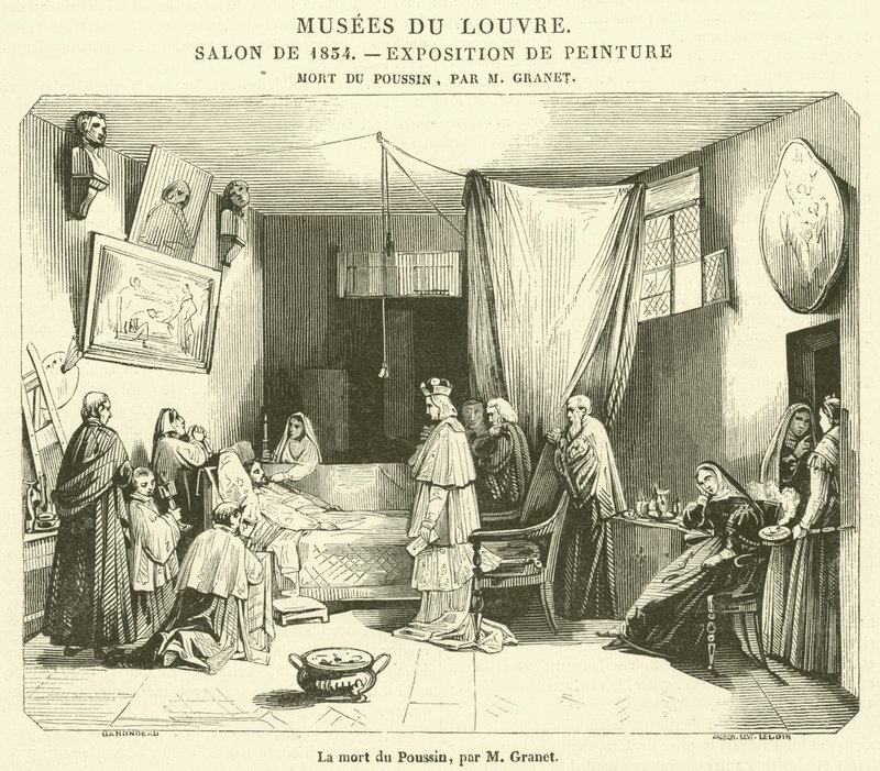 Poussin halála (metszet) alkotó: French School