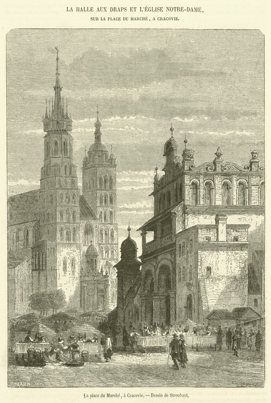 Piac tér, Krakkó (metszet) alkotó: French School
