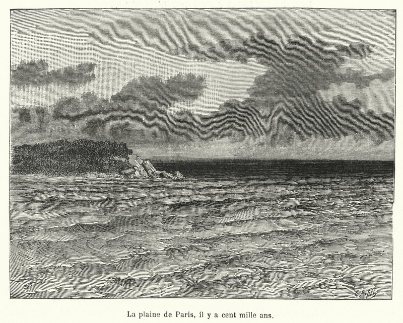 Párizs síksága, száz-ezer évvel ezelőtt (metszet) alkotó: French School