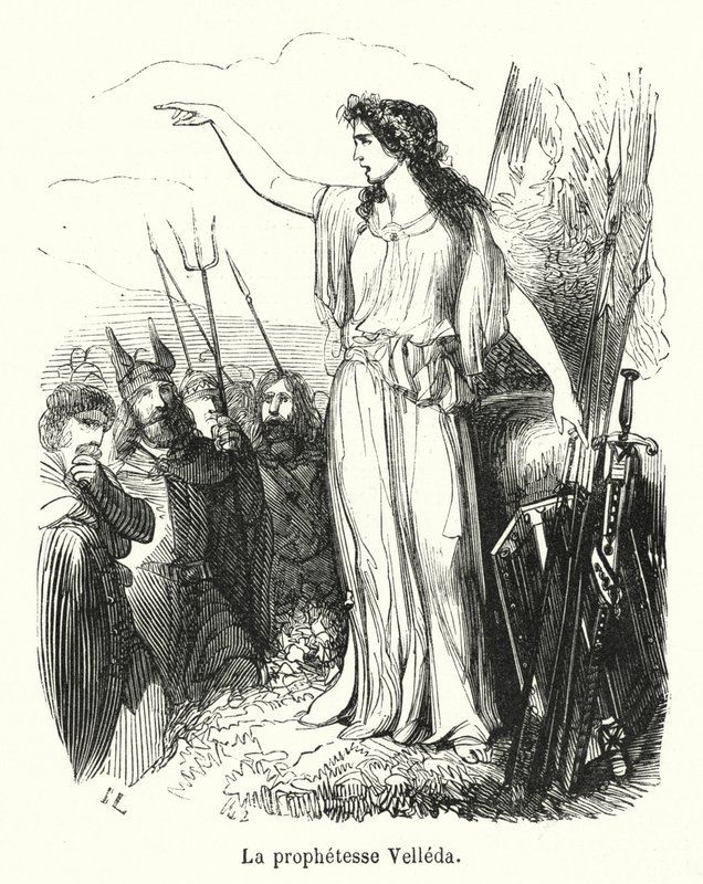 La prophetesse Velleda (metszet) alkotó: French School