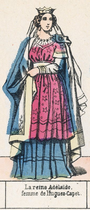 Adelaide királynő, Hugues-Capet felesége (színes metszet) alkotó: French School