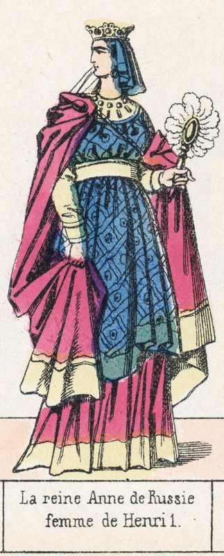 Anna orosz királynő, 1. Henrik felesége (színes metszet) alkotó: French School