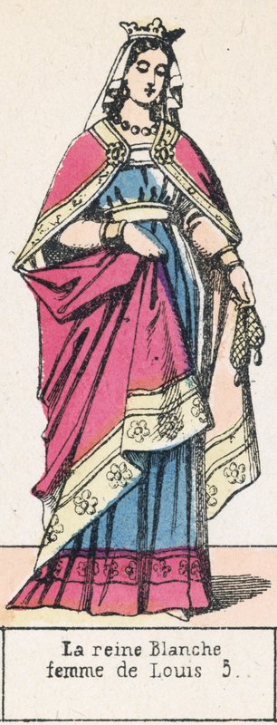 Blanche királynő, Louis 5 felesége (színes metszet) alkotó: French School