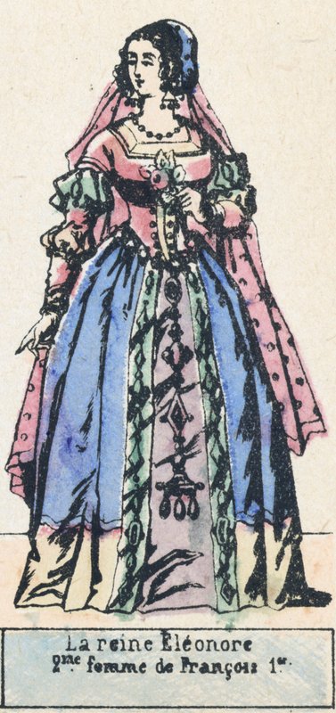 Eleonore királynő, Francois 1er második felesége (színes metszet) alkotó: French School