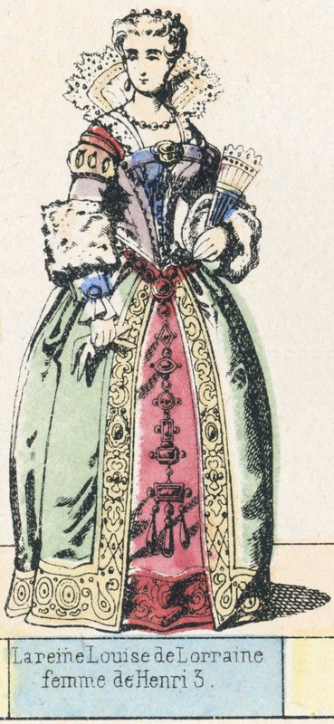 Lotharingiai Louise királynő, Henrik 3 felesége (színes metszet) alkotó: French School