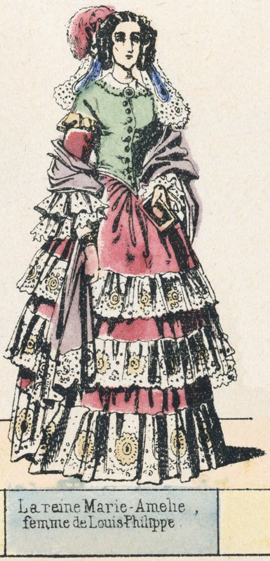 Marie-Amelie királynő, Louis-Philippe felesége (színes metszet) alkotó: French School