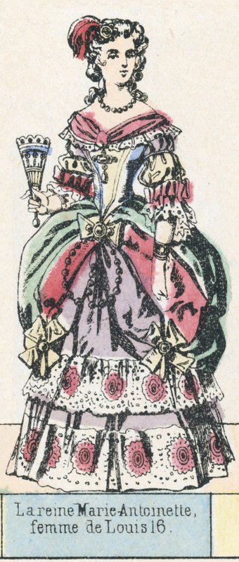 Marie-Antoinette királynő, Lajos 16 felesége (színes metszet) alkotó: French School