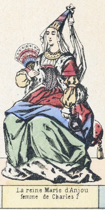 Anjou Mária királyné, Károly 7 felesége (színes metszet) alkotó: French School