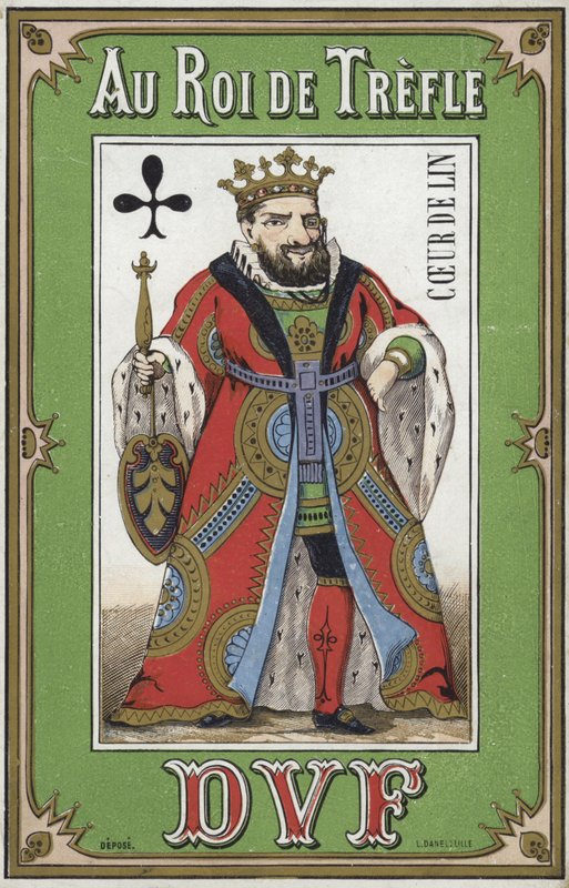 Címke a King of Clubs ágyneműhöz alkotó: French School