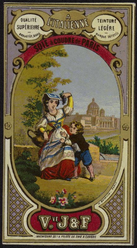 Címke selyemszálhoz alkotó: French School
