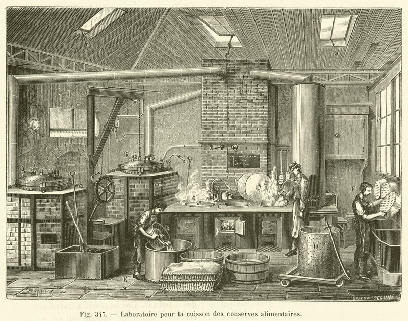 Konzerv-főzési laboratórium (gravírozás) alkotó: French School
