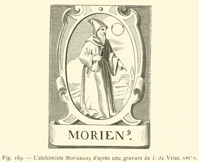 Az alkimista Morienus (metszet) alkotó: French School