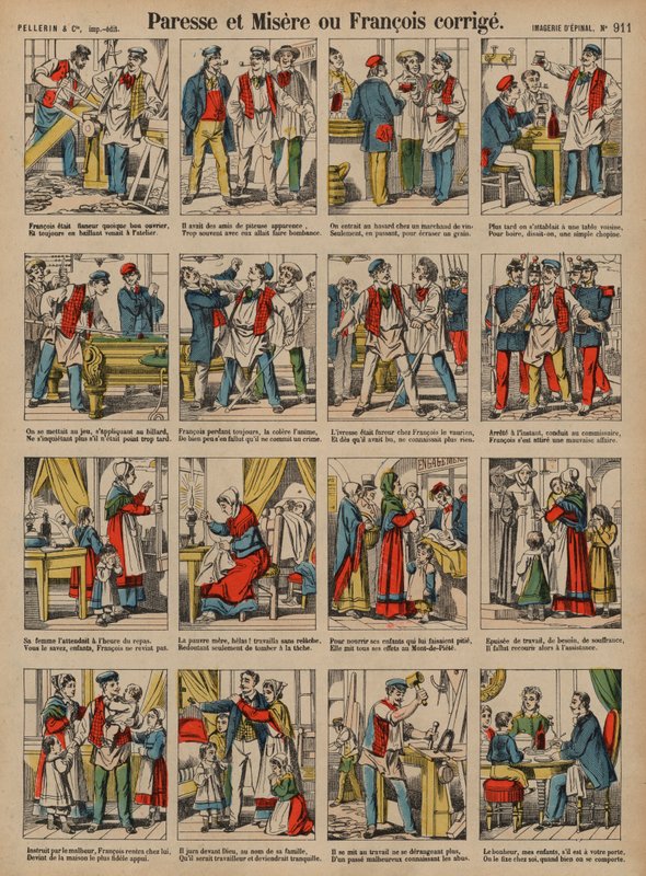 Lustaság és nyomorúság, vagy Francois javítva (színes metszet) alkotó: French School