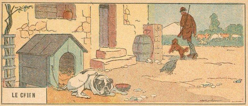 Le Chien (színes litográfia) alkotó: French School