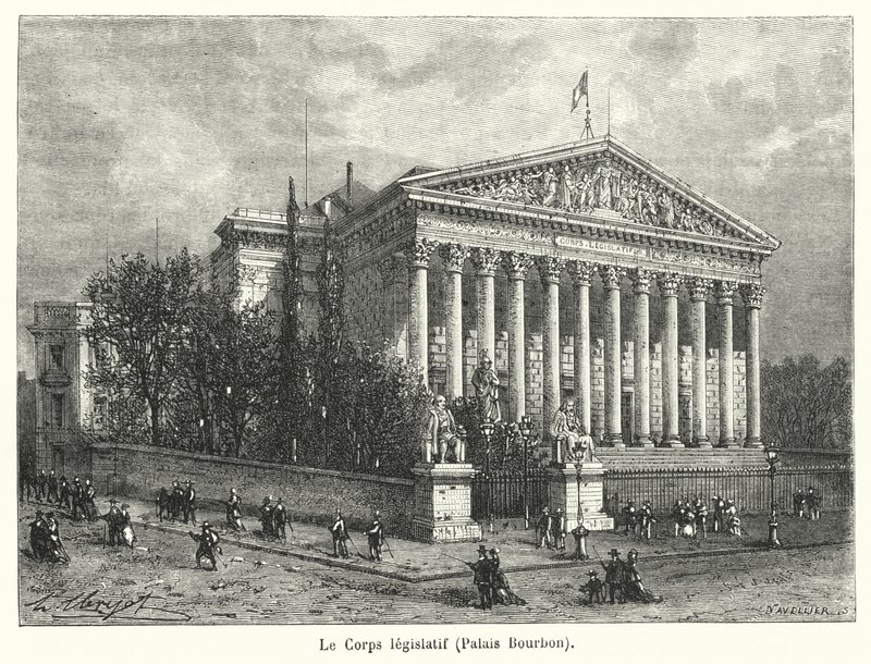 Törvényhozó testület, Palais Bourbon (metszet) alkotó: French School
