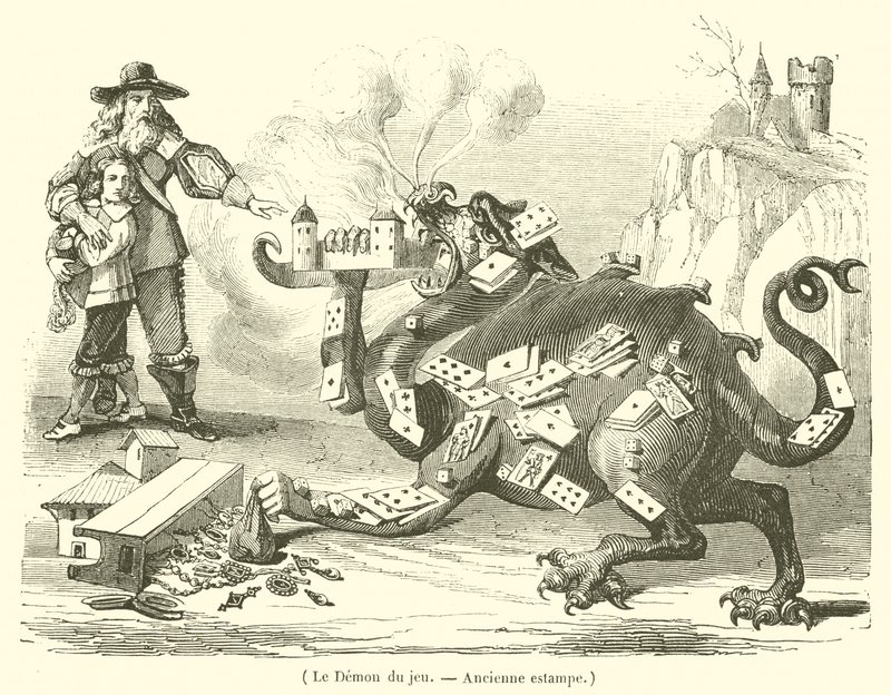 Le Demon du jeu (metszet) alkotó: French School