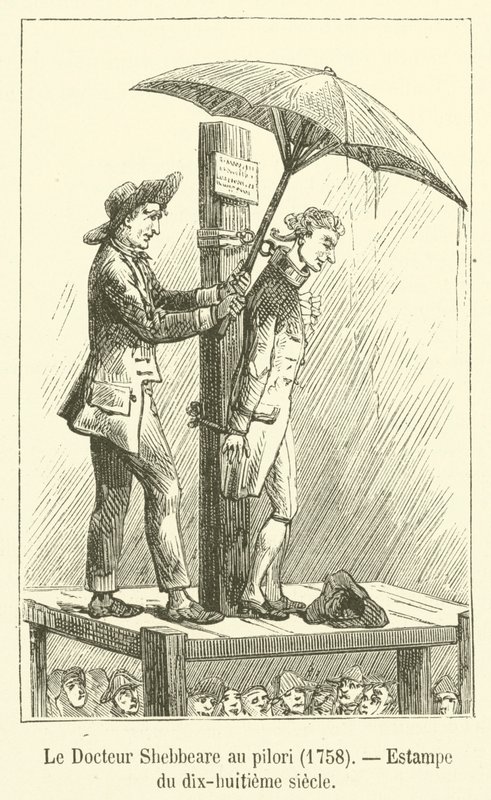 Doktor Shebbeare a pilléren, 1758, Nyomtatás a XVIII. századból alkotó: French School