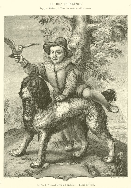 Frisius fia és Goltzius kutyája (metszet) alkotó: French School