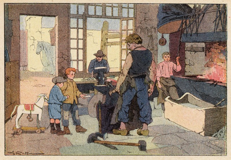 Le Forgeron, The Smith (színes litó) alkotó: French School