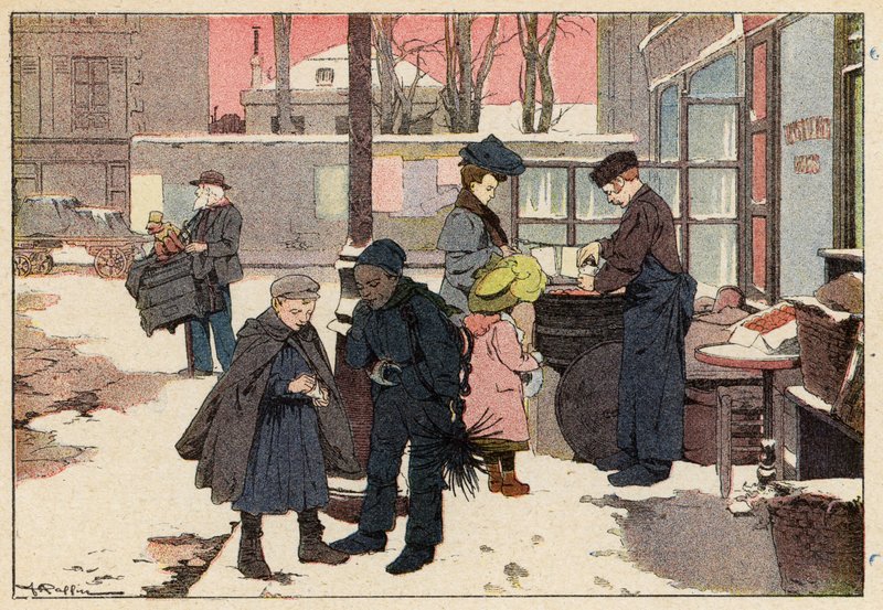 Le Marchand De Marrons, A gesztenyeárus (színes litó) alkotó: French School