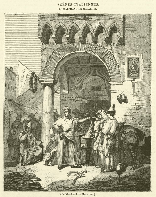 Le Marchand de Macaroni (metszet) alkotó: French School