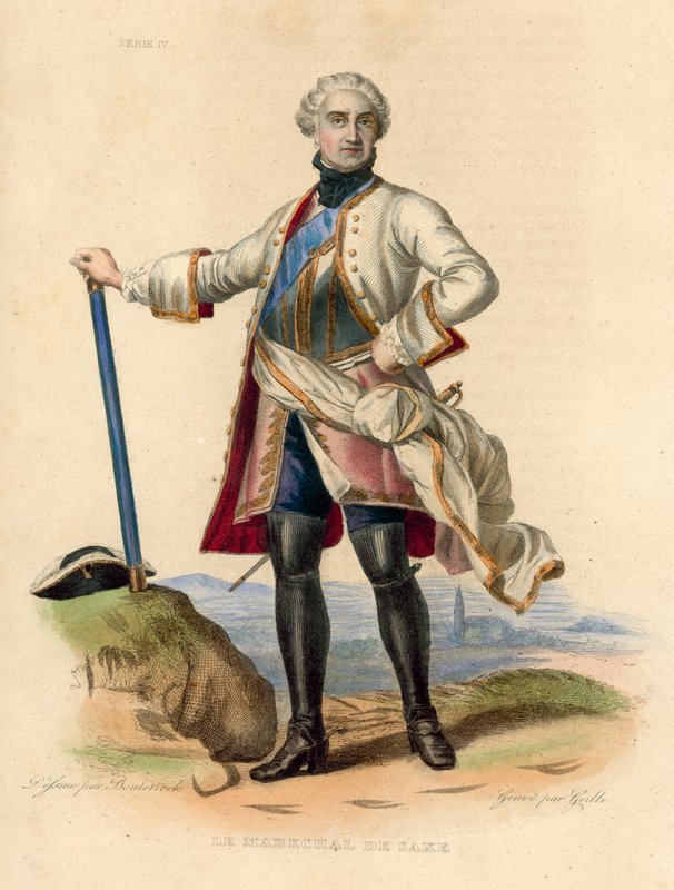Le Marechal de Saxe (színes metszet) alkotó: French School