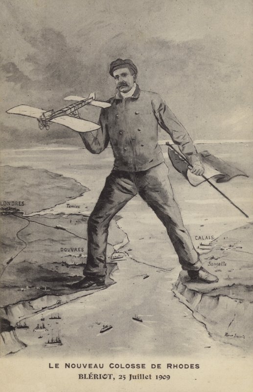 The New Colossus Of Rhodes, Bleriot, 1909. július 25. (litho) alkotó: French School