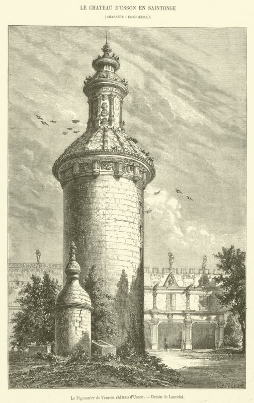 Usson régi kastélyának galambodúja (metszet) alkotó: French School