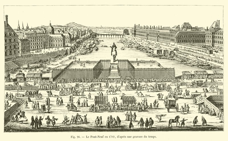 A Pont-Neuf 1702-ben, egy korabeli metszetről alkotó: French School