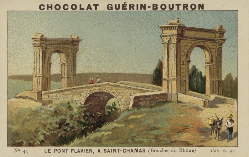 A Flavian-híd Saint-Chamasban, Bouches-du-Rhone-ban alkotó: French School