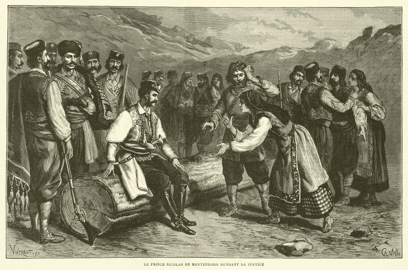 Nicolas montenegrói herceg igazságszolgáltatás (metszet) alkotó: French School