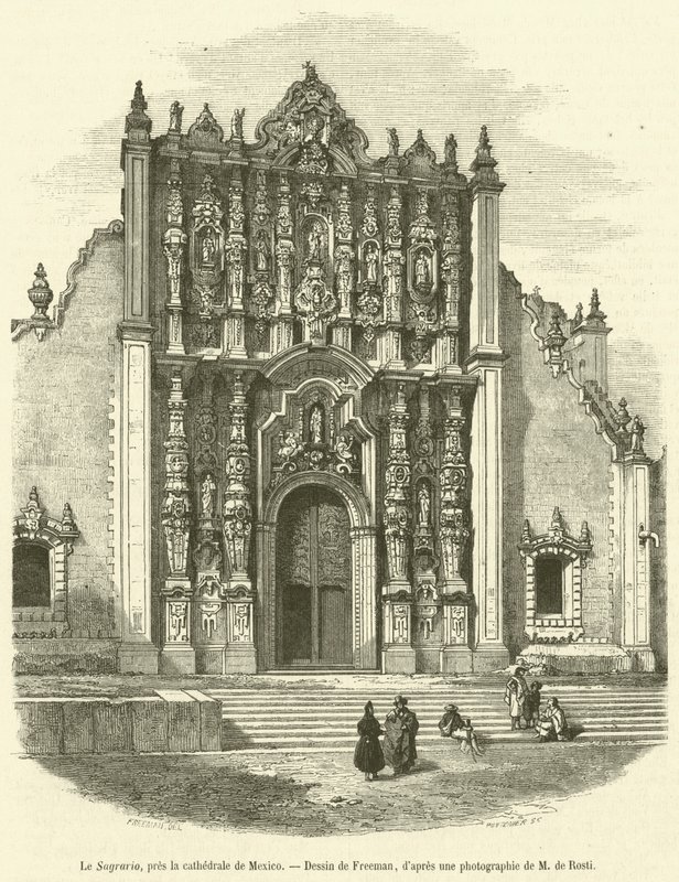 Le Sagrario, pres la cathedrale de Mexico (metszet) alkotó: French School