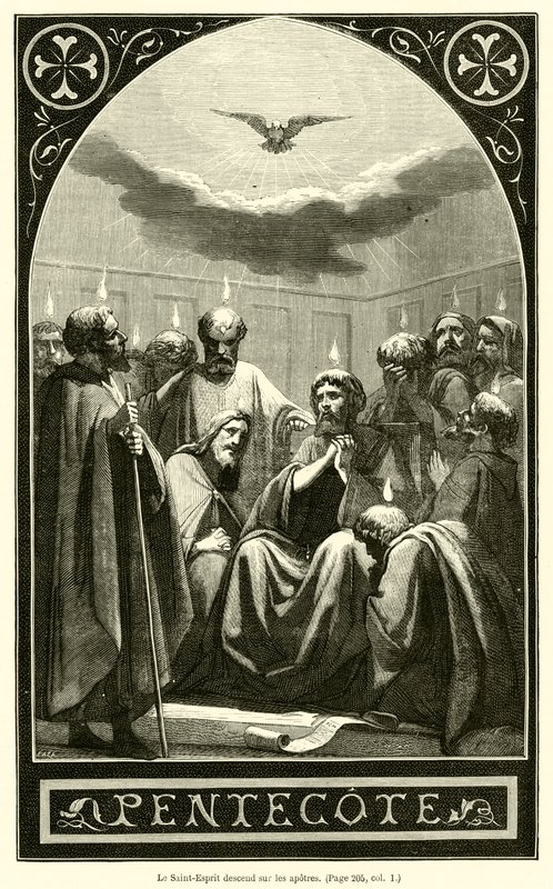 Le Saint-Esprit descend sur les apotres (engraving) alkotó: French School
