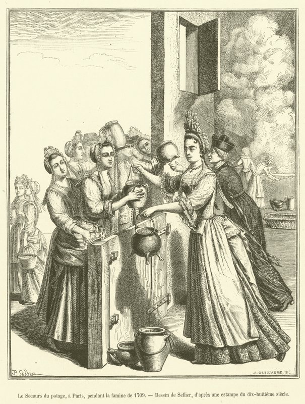 A leves segítsége Párizsban, az 1709-es éhínség idején alkotó: French School