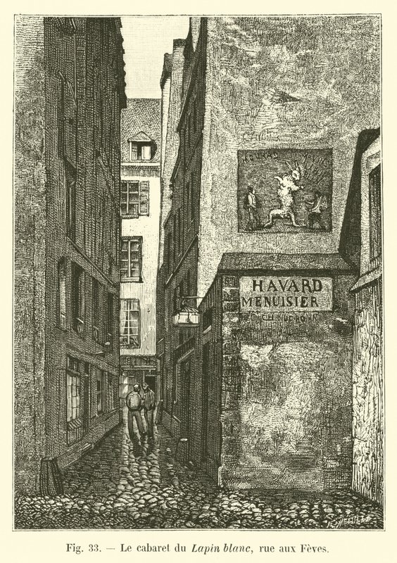 A fehér nyúl kabaré, rue aux Feves alkotó: French School